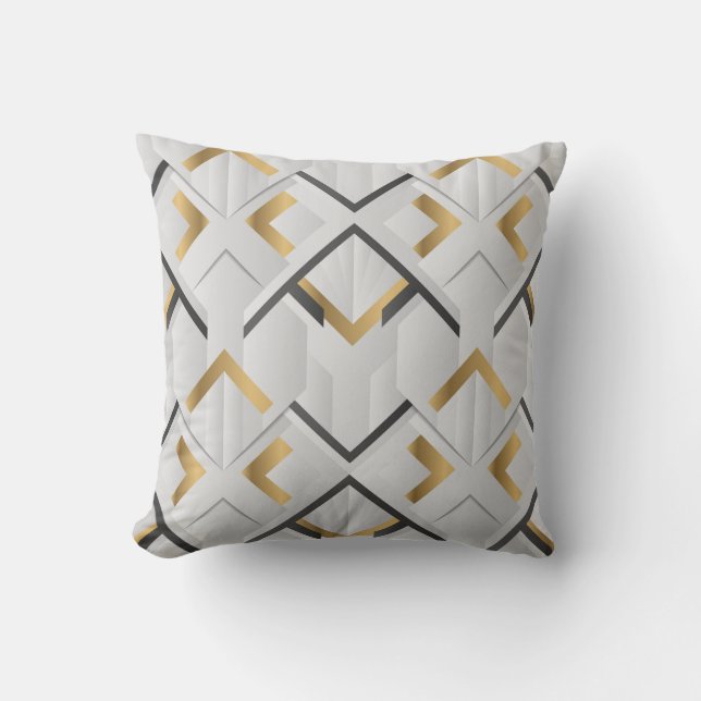 Art Deco Throw Pillow Kissen (Vorderseite)