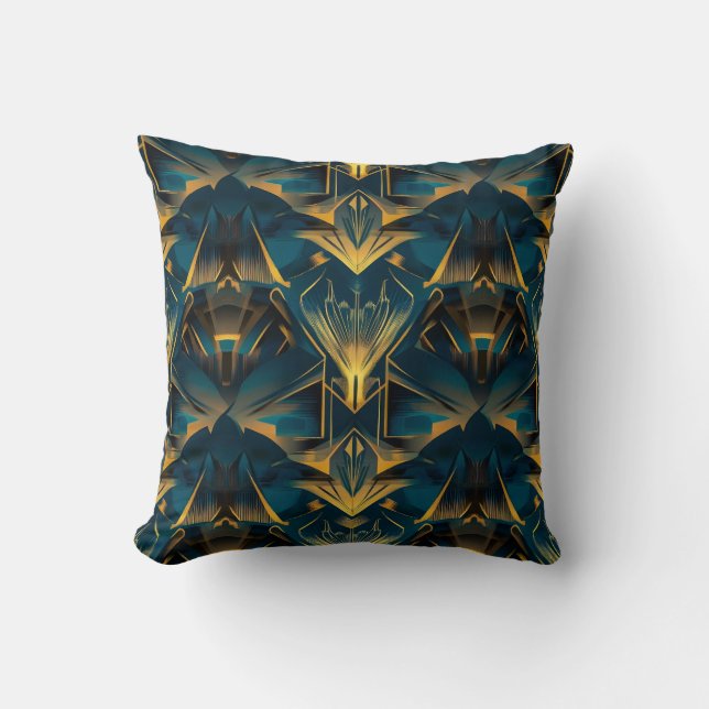 Art Deco Throw Pillow Kissen (Vorderseite)