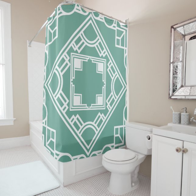 Art Deco Tile Duschvorhang (Beispiel)