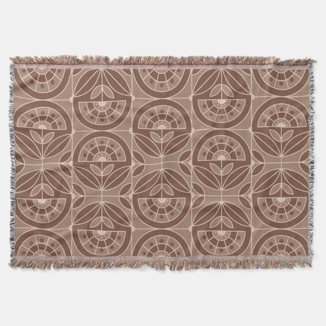 Art Deco Tile Floral (Terracota) Decke (Vorderseite)