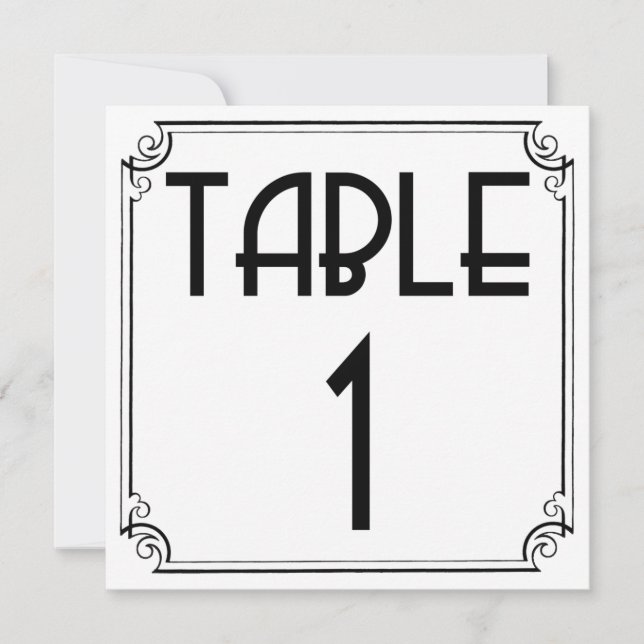 Art Deco Tisch Nummer 1 Einladung (Vorderseite)