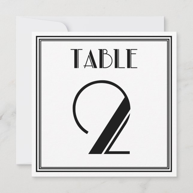 Art Deco Tisch Nummer 2 Einladung (Vorderseite)