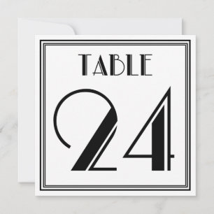 Art Deco Tischkarte Nummer 24 Einladung