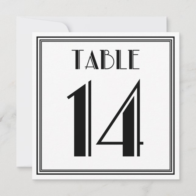 Art-Deco-Tischnummer 14 Einladung (Vorderseite)