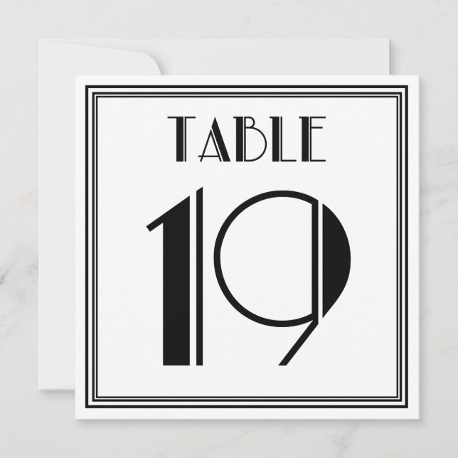 Art-Deco-Tischnummer 19 Einladung (Vorderseite)