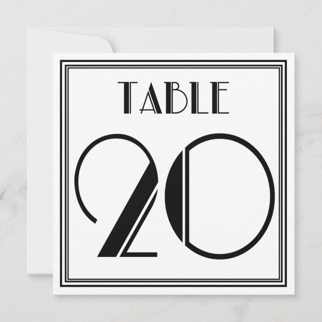 Art Deco Tischnummer 20 (Vorderseite)