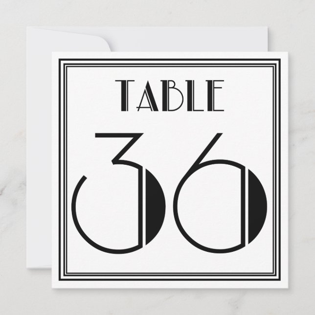 Art Deco Tischnummer 36 (Vorderseite)