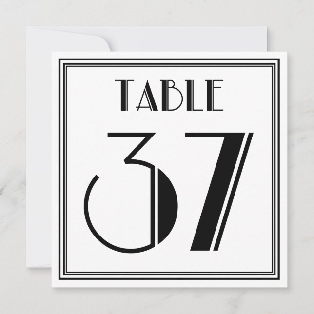 Art-Deco-Tischnummer 37 Einladung (Vorderseite)