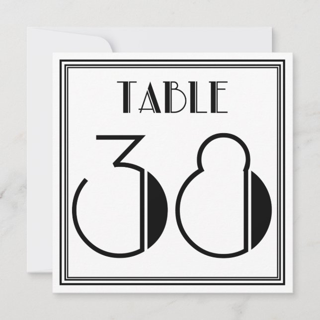 Art Deco Tischnummer 38 (Vorderseite)