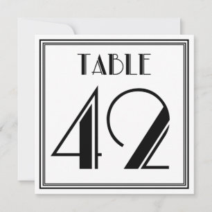Art-Deco-Tischnummer 42 Einladung