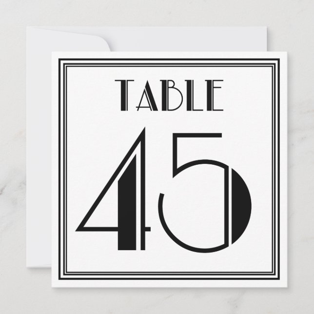 Art Deco Tischnummer 45 (Vorderseite)