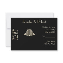 Art Deco Tower Ray Response Card