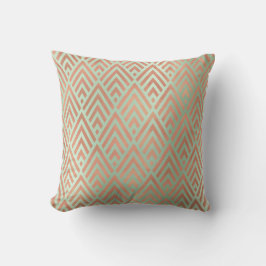 Art Deco Triangle Geometrie Mint Grüne Rose Diaman Kissen