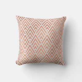 Art Deco Triangle Geometrie Weiße Rose Gray Diamon Kissen