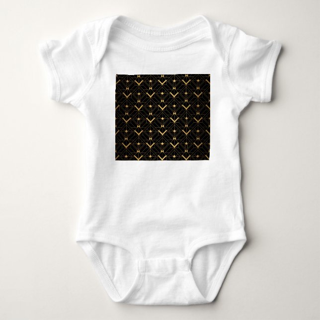 Art Deco Triangle: Luxuriöses Muster. Baby Strampler (Vorderseite)