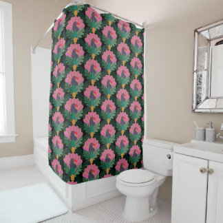 Art Deco Tropical Toucans & Pineapes Duschvorhang