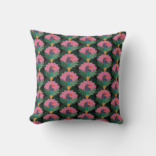 Art Deco Tropical Toucans & Pineapes Kissen