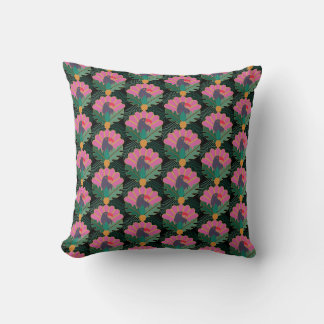Art Deco Tropical Toucans & Pineapes Kissen