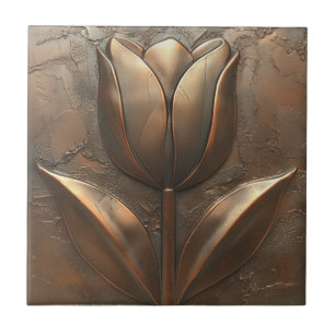 Art Deco Tulip Kupferstein Effekt Fliese