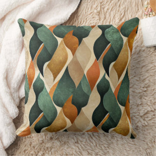 Art Deco Türkis- und Gold-Geometrie-Muster (4) Kissen