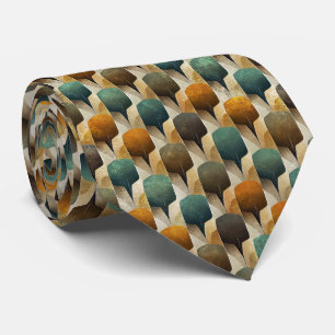 Art Deco Türkis- und Gold-Geometrie-Muster (6) Krawatte