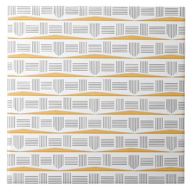 Art Deco Urban Sunrise Keramik Tile Fliese (Vorderseite)