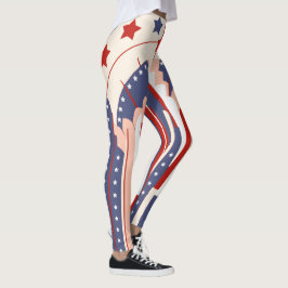 Art Deco US Flag Leggings für 4. Juli