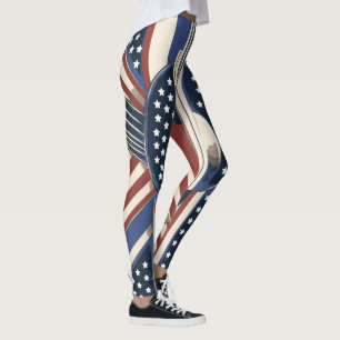 Art Deco US-Flag-Leggings für den 4. Juli Leggings
