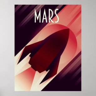 Art déco vaisseau spatial Mars art spatial