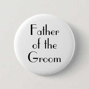 Art Deco Vater des Bräutigams Hochzeitsknopf Button