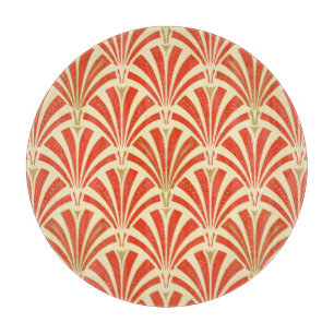 Art Deco Ventilatormuster - Mandarine orange Schneidebrett