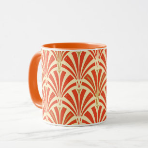 Art Deco Ventilatormuster - Mandarine orange Tasse