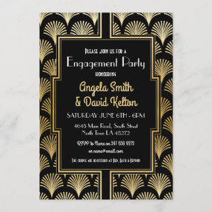 Art Deco Verlobung Gatsby 1920er GOLD Einladung