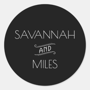 Art Deco Vintag Black & White Runder Aufkleber