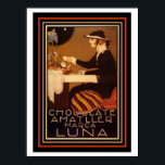 Art Deco Vintag Coffee Poster 12 x 16<br><div class="desc">Große Vintage Art Deco thematische Werbung für Schokolade Amatller Marca Luna. 12 x 16</div>