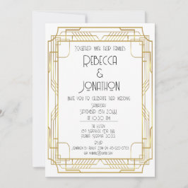 Art Deco Vintag Gold Hochzeit Einladung