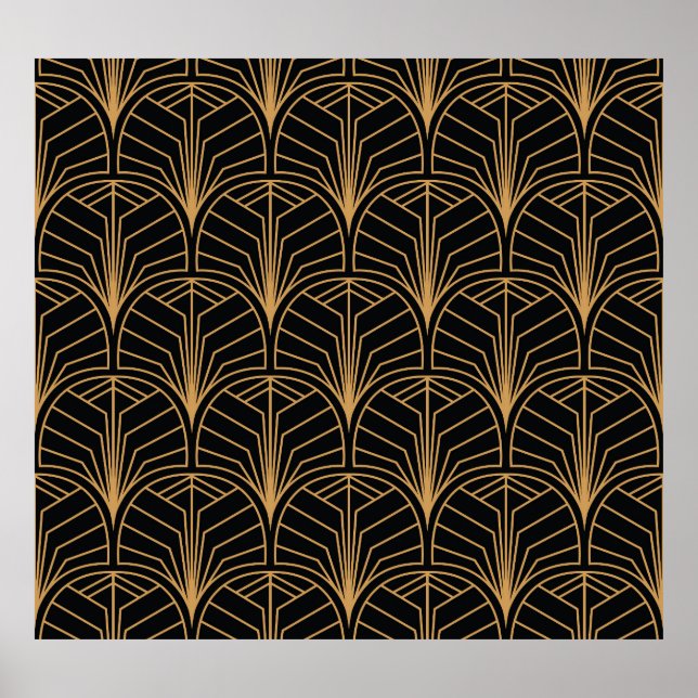 Art Déco, Vintag minimalistisches Muster. Poster (Vorne)