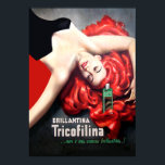 Art Deco Vintag - Redhead Brillantina Tricofilina Poster<br><div class="desc">Art Deco Vintag - Exotic Redhead Brillantina Tricofilina. Vintage Haarpflege-Werbung.</div>