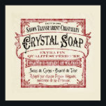 Art Deco Vintag Soap Poster<br><div class="desc">Eine wunderschön dekorierte Werbung für Crystal Soap.</div>