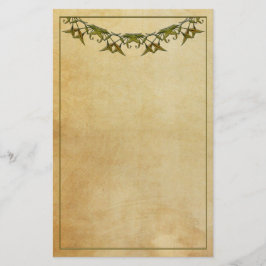 Art Deco Vintag Stationery Paper with Greenery Briefpapier