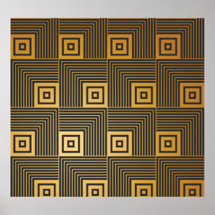 Art Deco Vintag Wallpaper Muster Poster