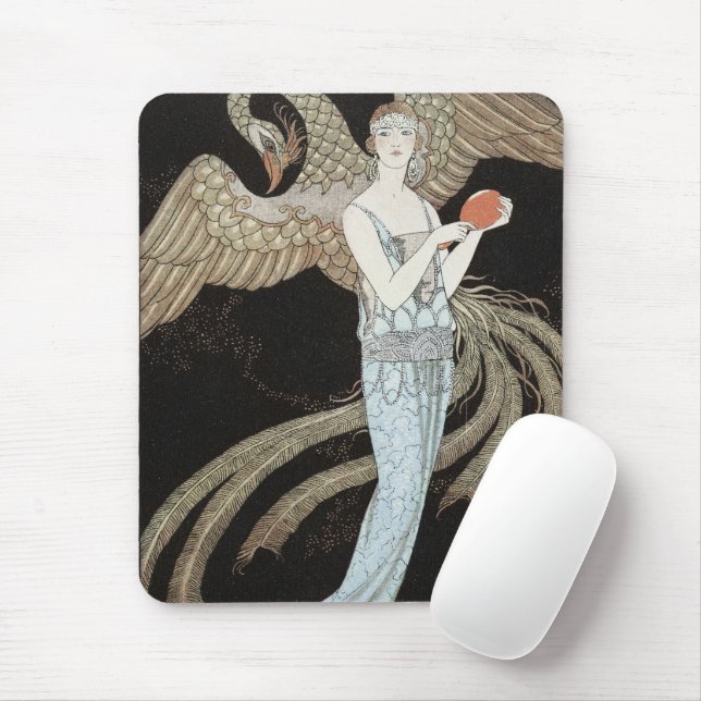 Art Deco Vintage 1920er Mode Flapper Phoenix Mousepad (Mit Mouse)