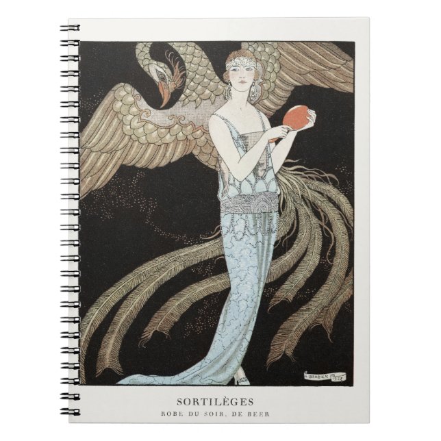 Art Deco Vintage 1920er Mode Flapper Phoenix Notizblock (Vorderseite)