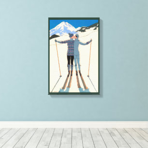 Art Déco vintage, Amants dans la neige par George