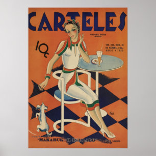 Art Déco Vintage - Cartels - Femme dans un diner