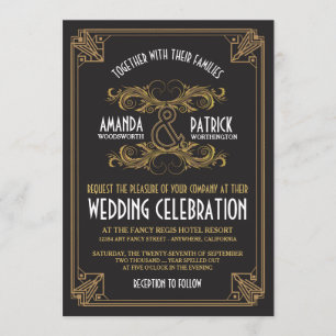 Art Deco Vintage Einladungen für Hochzeiten