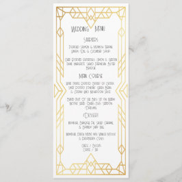 Art Déco Vintage Goldene Hochzeitsmenü Menükarte