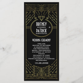 Art Deco Vintage Hochzeitsprogramme Programm