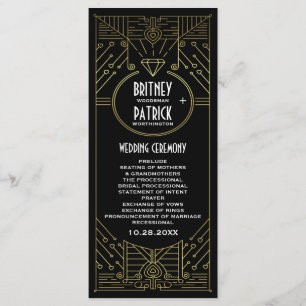 Art Deco Vintage Hochzeitsprogramme Programm
