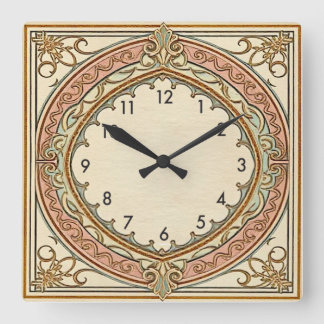 Art Deco Vintage Quadratische Wanduhr